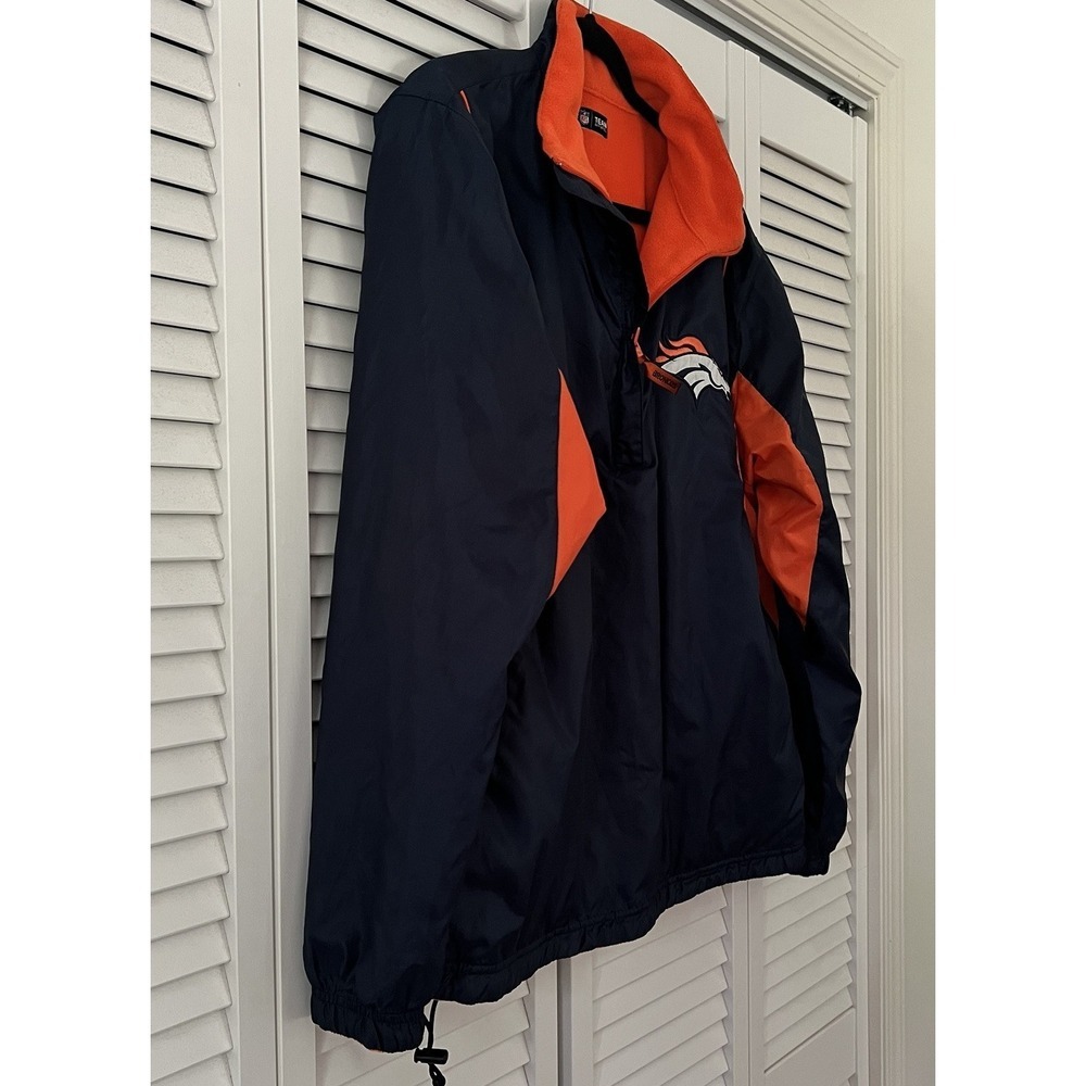 NFL Broncos Men's Reversible Jacket Quarter Zip Pullover ‎ size M - Picture 2 of 9